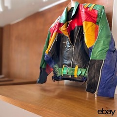 VTG WMNS Leather Crop Jacket Sz M – HIP HOP T.L.C – 80s / 90s COLORBLOCK *RARE*