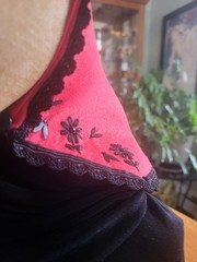 Vintage Red Riding Hood. Felted, Lined, Hand Crafted Embellished Hood….