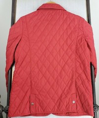 BARBOUR Size 10US Daphne Womens Red Diamond Quilted Snap Front Field Jacket Coat