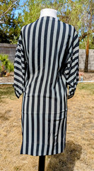 Silk Striped Charles Bianco Italian Collection Sz4 L/S Button-Shoulder Dress GUC
