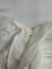 Vintage Nightgown Womens Large White Lace Trim Button Front Cottagecore