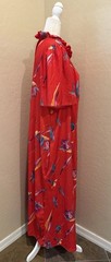 Vintage Granada Tropical Floral Caftan Lounger House Dress Robe Gown Red SZ 3XL