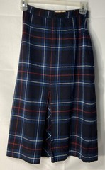 Vintage Plaid Wool Skirt by Pendleton Blue Red Black White 22 IN Waist