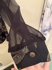 Vintage 1980s Tina Barrie Paisley Blouse Long Chiffon Sleeves Size 14
