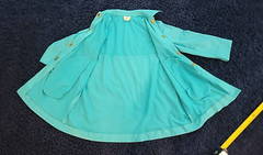 VINTAGE TEAL AQUA SERBIN SPORT Jacket Car COAT Women’s SIZE 10 Mod Made IN USA