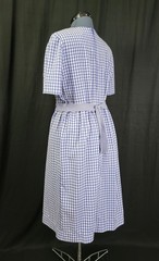 Vintage Kathie Lee Blue & White Gingham Checked Dress w Tie Waist Size 12