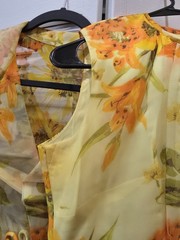 Vintage John Lane Dress & Sheer Robe Size 18 classic 60s 70s yellow orange green