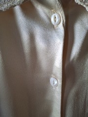 Jessica’s Gunnies Of San Francisco Creme Brulee Slipper Satin Blouse Small