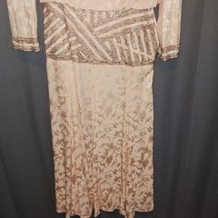 Roaring 20s Style Dress 100% Silk D’ore Vintage Dramatic Plunging Back Pink 6