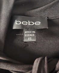 Vintage Y2K Bebe Dress Gothic Black with Tie Neck & Back. Size XS