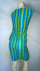 VTG 60 70S WOMENS BUTTERFLY STRIPE HIPPY TRIPPY CRAZY DISCO MOD GOGO MINI DRESS