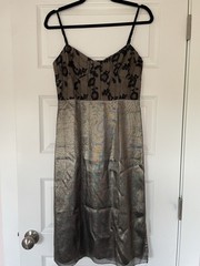 Marc Jacobs Vintage Lace Bustier and Metallic Silk Dress, Lace Straps, Size 0