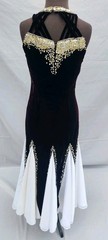 Vintage Sterling by Stone Ferris Black/White Evening Gown/Dress Size 8 (Costume)