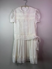 VTG Gunne Sax Jessica McClintock 80s Drop Waist White Lace Dress Victorian XS