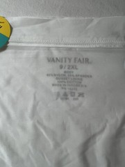 Vintage Extra Soft Vanity Fair Light & Luxe Hi-Cut 9/2XL Sheer White Panty NWT