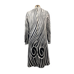 Vtg 70s 1970s Op Art Psychedelic Print Ultra Mod Gogo Mini Shift Dress