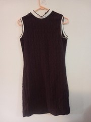 Vintage 70’s Barnsville Women’s Sleeveless Dress Brown White