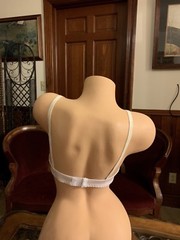 Vintage Bra Seamless Smooth Lace White Polyester Nylon Adjustable 1970s NEW 34C