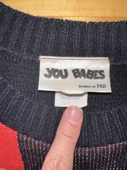 Vintage You Babes Sweater Vest Large Red Black Buffalo Plaid Check 80s Acrylic