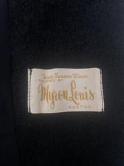 Vintage Boucle Wool suit SIZE SMALL black MYRON LOUIS BOSTON 60s retro pencil