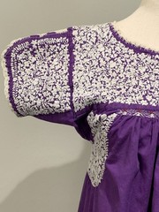 Vintage Oaxacan Mexican Embroidered Midi Dress S/M