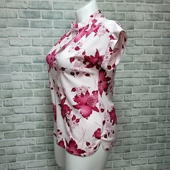 Vintage 70s Graff Californiawear Short Sleeve Floral Spring Summer Blouse Top