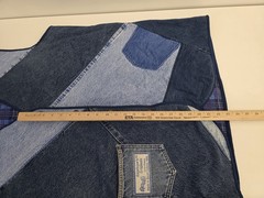 vintage 80s denim patchwork vest size 3XL handmade unisex Angelique’s Originals