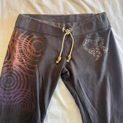 Y2K vintage Crystal Rock by Christian Audigier Ed Hardy graphic flare sweatpants
