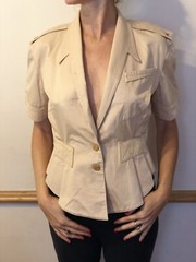 Thierry mugler beige top Vintage Safari Style Fitted 60’s Jacket Rare Size S