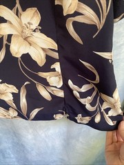 Vtg 90s Jaclyn Smith Floral Skirt Blouse Set Plus 24W 26W Navy Lily Flowy Summer