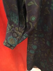 Calvin Klein vintage 80s silk shirt dress burgundy paisley size 6p