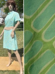 vtg 60’s handmade sheath shift dress no iron chiffon lightweight belted womens M