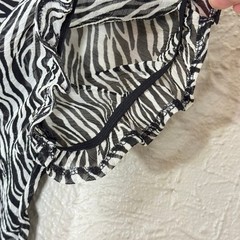 Vtg 90s Ivonne Jumpsuit 12 Zebra Print Flare Sheer Chiffon Statement Maximalist