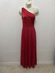 Vintage Olga Red Nightgown One Shoulder Bodysilk USA Medium