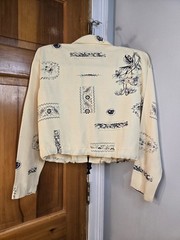 Vintage Betsy’s Things 80s Bolero Jacket Yellow And Blue Zip Front Sz M Petite