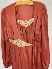 VINTAGE KAISER NYLON PEIGNOIR SET TERRACOTTA COLOR SZ Medium USA NEW