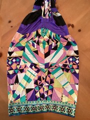 VINTAGE EMILIO PUCCI / ITALY SZ 36 / 8 US SIGNATURE SILK DRESS **GOOD W/ FLAW**