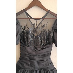 Vintage Climax Karen Okada David Howard Black Sequin Puff Sleeve Mini Dress 3/4