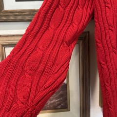 Vintage Karen Scott Petites M Women’s Cable Knit Red Holiday Sweater 90’s Y2K