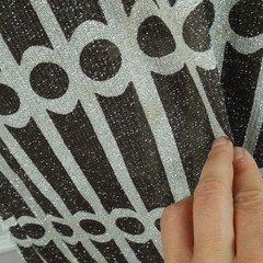 Vintage 60s Hostess Dress Metallic Sparkle Maxi Retro Glam XS S 70s Geometric