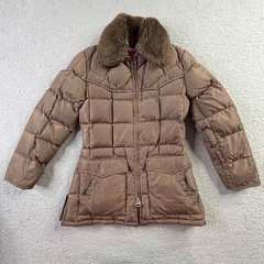 Vintage Ms Pioneer Down Puffer Jacket Faux Fur Collar Made In Hong Kong Womens M