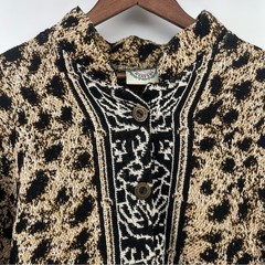 Vintage Sugar Street Leopard Print Tapestry Button Front Jacket OS whimsical