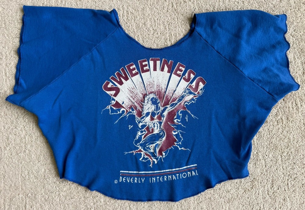 Vtg 90s Women’s Gym Sweatshirt Muscle Bodybuilder Crop Top Sweetness Beverly Int