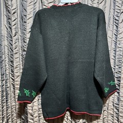 JJ Poole Ugly Christmas Sweater Size M Glitter Stocking Ornaments Vtg 1980s NEW