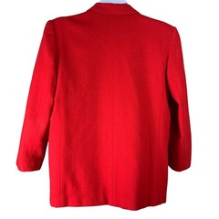 Vintage Wool Blazer Size 10 Red Lined Pockets Shoulder Pads Options Melrose