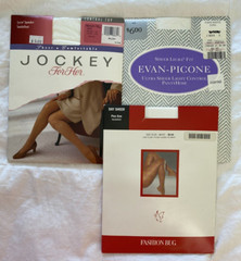 3 Pair Vintage WHITE Pantyhose Size M/L TALL 1990’s