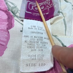 Vintage 80s California Looks Floral Cotton Midi Dress Size 10P Made in USA READ