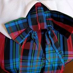 True Vintage Dress 11 1960’s Plaid Sleeveless Maxi Pilgrim Collar Bow USA
