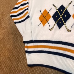 VTG Quantum 80s Golf Argyle Sweater Preppy Country Club SZ M Old Money Classic