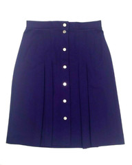JCPenney Fashions Womens Size 16 Vintage Purple Brass Button Front Pleated Skirt
